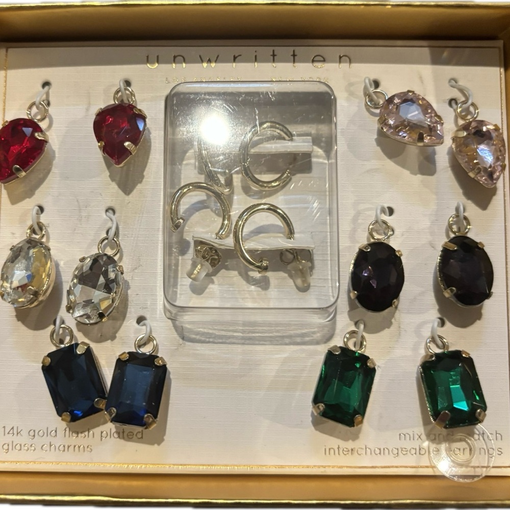 Unwritten Jewel-Toned Interchangeable Earrings Set